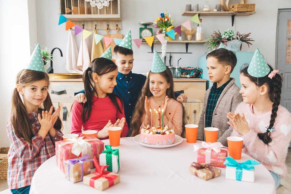 children celebrating birthday